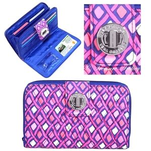 Vera Bradley Turn Lock Wallet. Katalina Pink